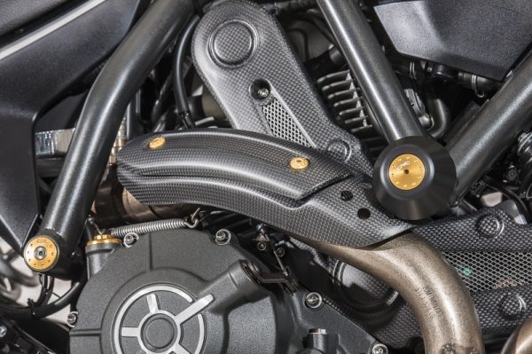 EXHAUST PIPE HEAT GUARD DUCATI SCRAMBLER - MATT CARBON