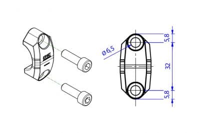 BREMBO MASTER CYLINDER CLAMP NO MIRROR MOUNT