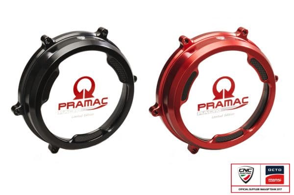 CLEAR OIL BATH CLUTCH COVER WITH CARBON FIBER INLAY FOR DUCATI PANIGALE PRAMAC RACING LIM. ED.