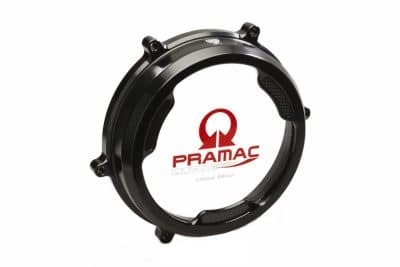 CLEAR OIL BATH CLUTCH COVER WITH CARBON FIBER INLAY FOR DUCATI PANIGALE PRAMAC RACING LIM. ED.