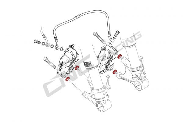 FRONT BRAKE CALIPER SPACERS KIT