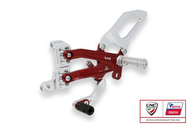 Adjustable rear sets RPS Ducati Panigale V4 series for V4, V4 S and V4 Speciale - EASY - Pramac racing Limited Edition