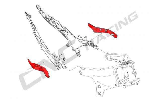 Rear subframe covers Ducati Panigale V4 - Matt Carbon