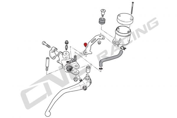 FRONT BRAKE/CLUTCH FLUID TANK BRACKET SCREW - TITANIUM