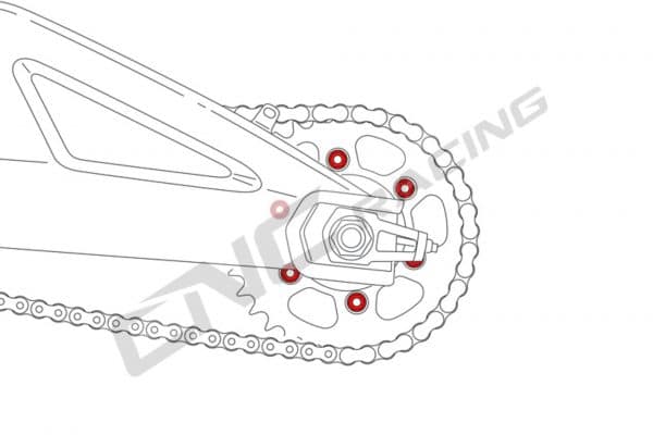 Nuts ring gear M10x1.25 - Titanium