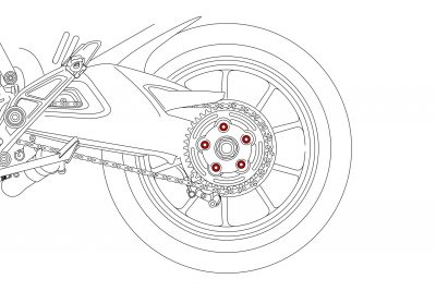 NUTS SETS REAR SPROCKET FLANGE DUCATI TITANIUM GR5