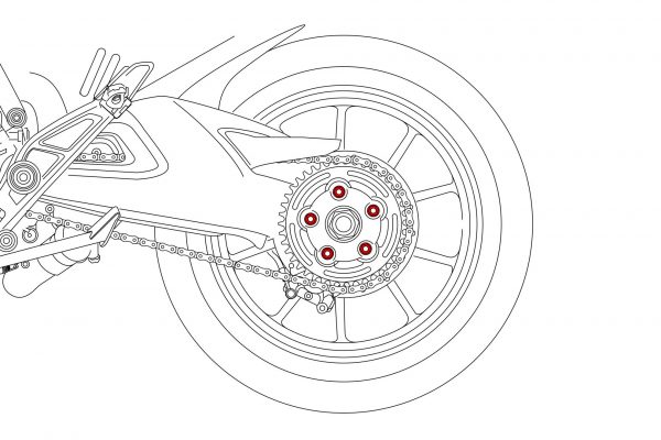 NUTS SETS REAR SPROCKET FLANGE DUCATI TITANIUM GR5