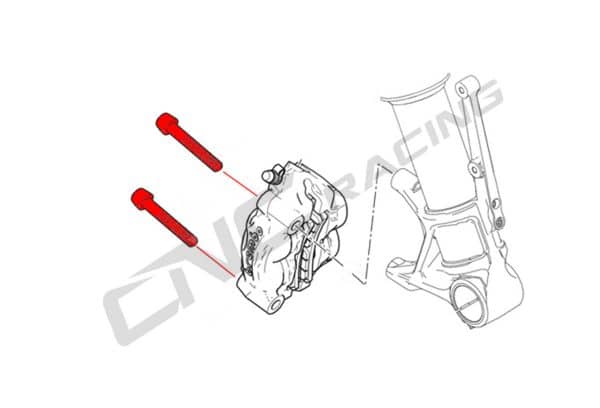 SCREWS FRONT BRAKE CALIPER SET M10X60 (2 PCS) - TITANIUM