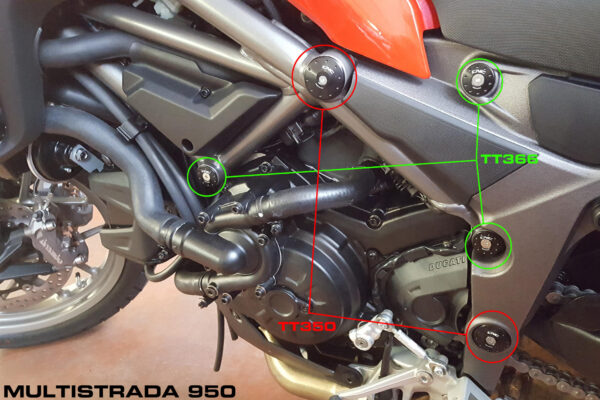 Frame caps kit Ducati Multistrada 950 - smaller holes – Bild 5